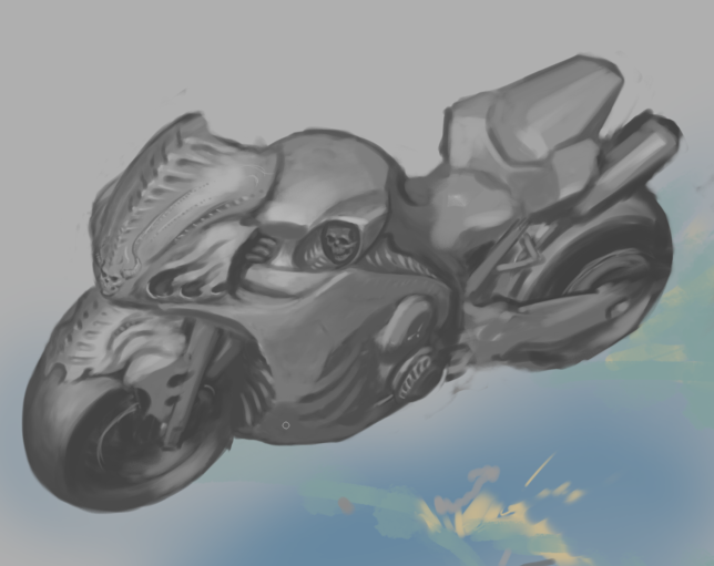 デジタル絵メイキング グリザイユ 画法でバイクをデザインする マエコのデジタル工房
